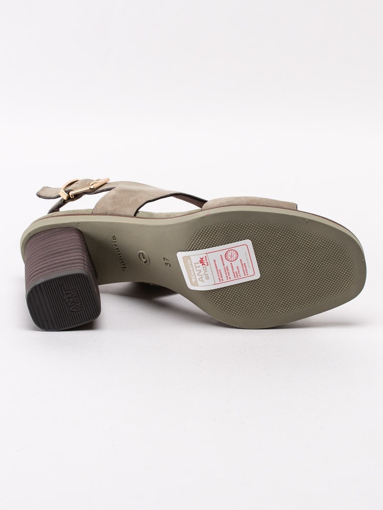 06201114 Tamaris 1-28343-24-747 Mörkgröna klädda sandaletter med Touch it-sula-5