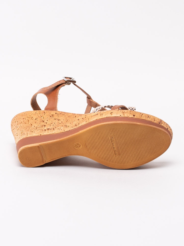 06201115 Tamaris 1-28347-24-393 bruna nätta kilklackade sandaletter i skinn-5