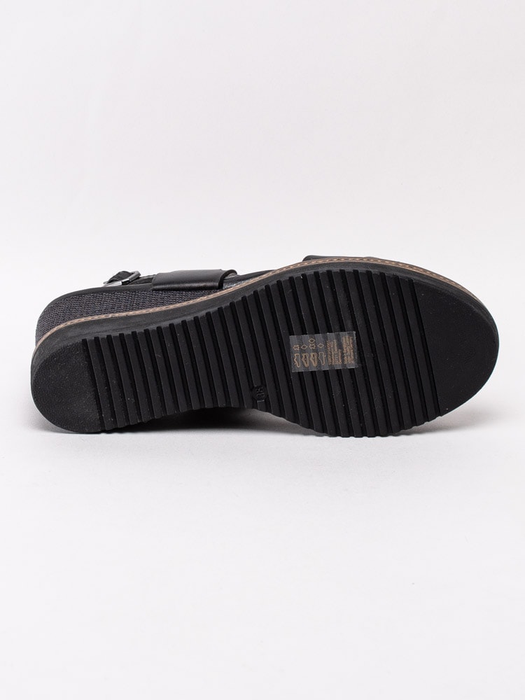 06201117 Tamaris 1-28312-24-001 Svarta kilklackade sandaletter med abstrakt mönster-5