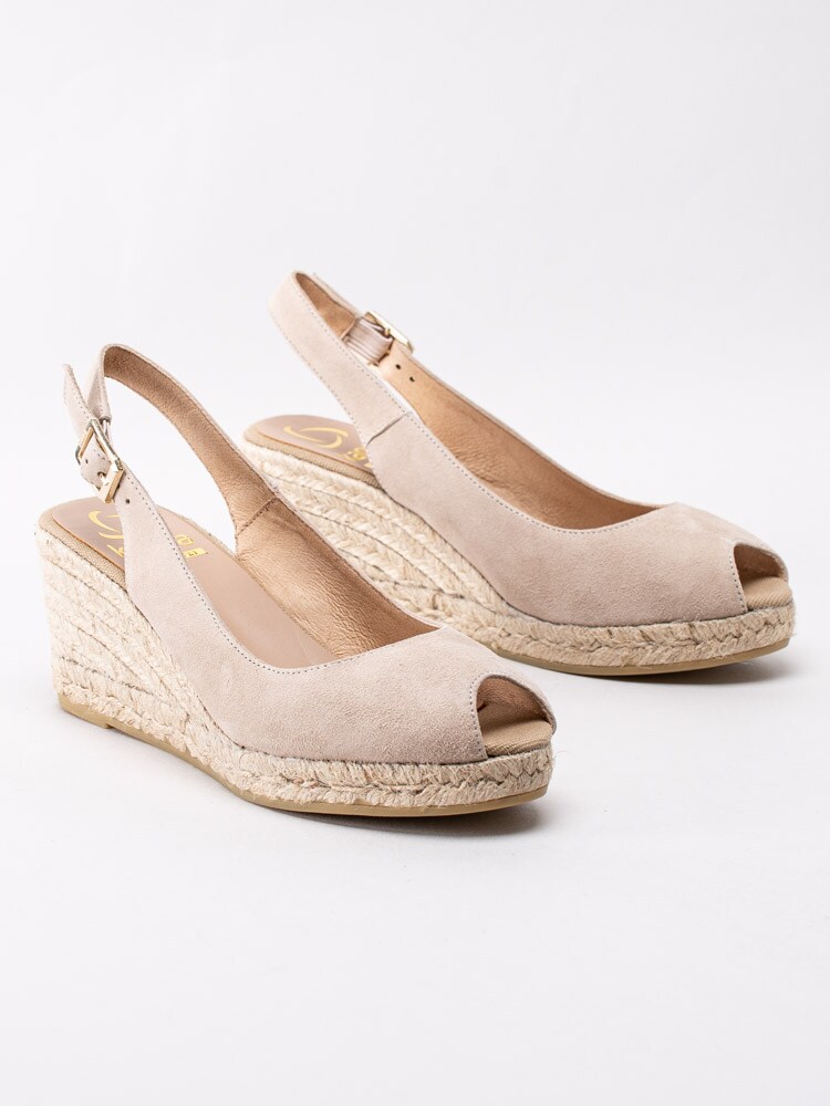 06201139 Kanna 20KV4097-TAUPE Beige kilklackade espadrillos med peeptoe-6