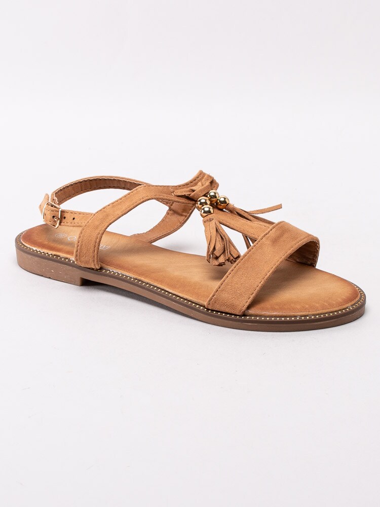 06201144 Queen Vivi 218-225-CAMEL Bruna sandaler med tofsar-1