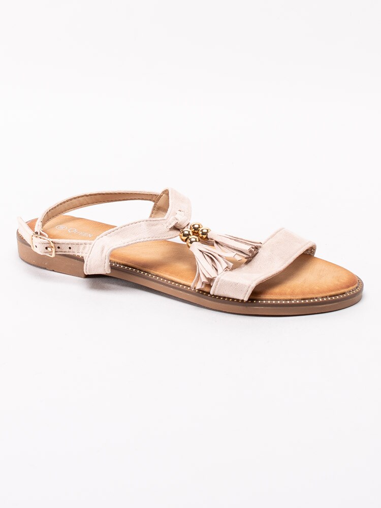 06201146 Queen Vivi 218-225-BEIGE Ljusrosa sandaler med tofsar-1