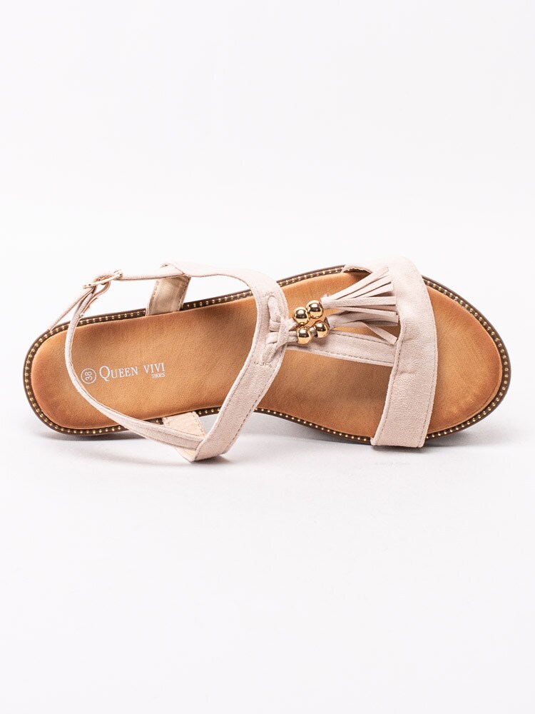 06201146 Queen Vivi 218-225-BEIGE Ljusrosa sandaler med tofsar-4