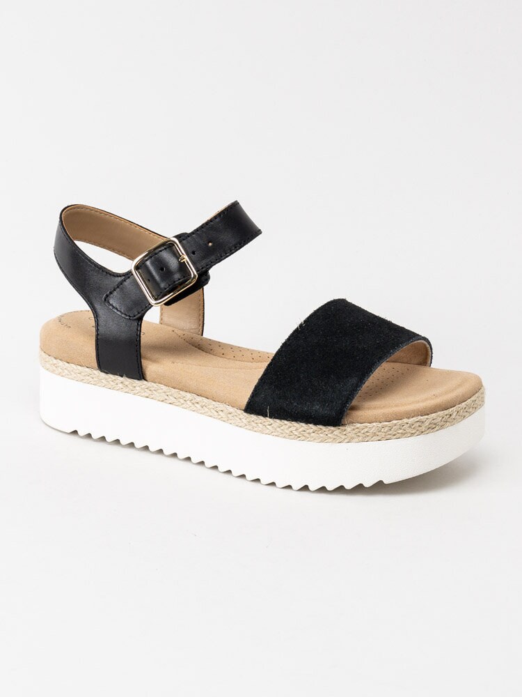 Clarks - Lana Shore - Svarta sandaler i skinn och mocka