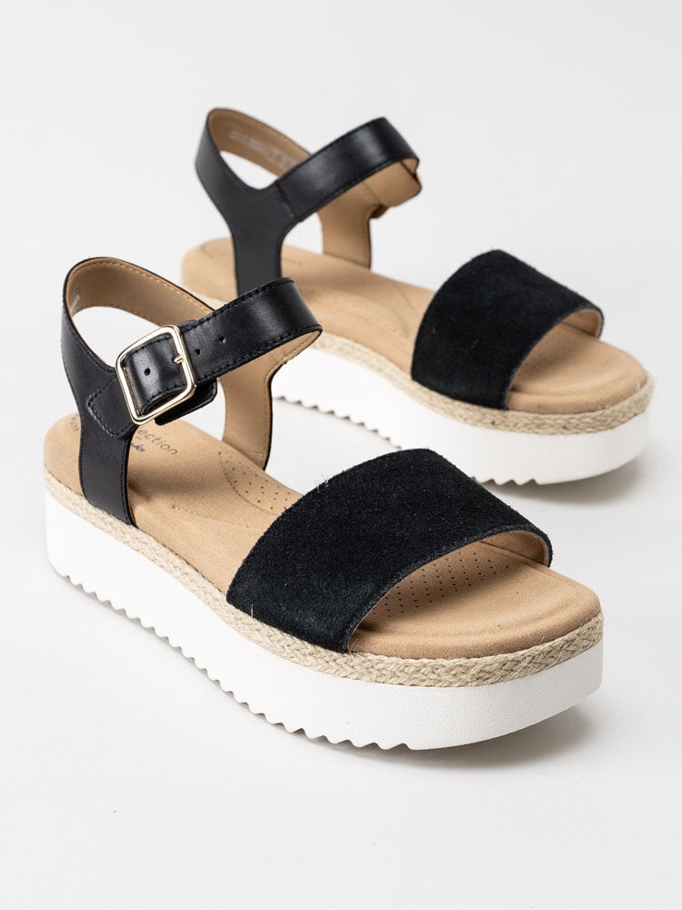 Clarks - Lana Shore - Svarta sandaler i skinn och mocka
