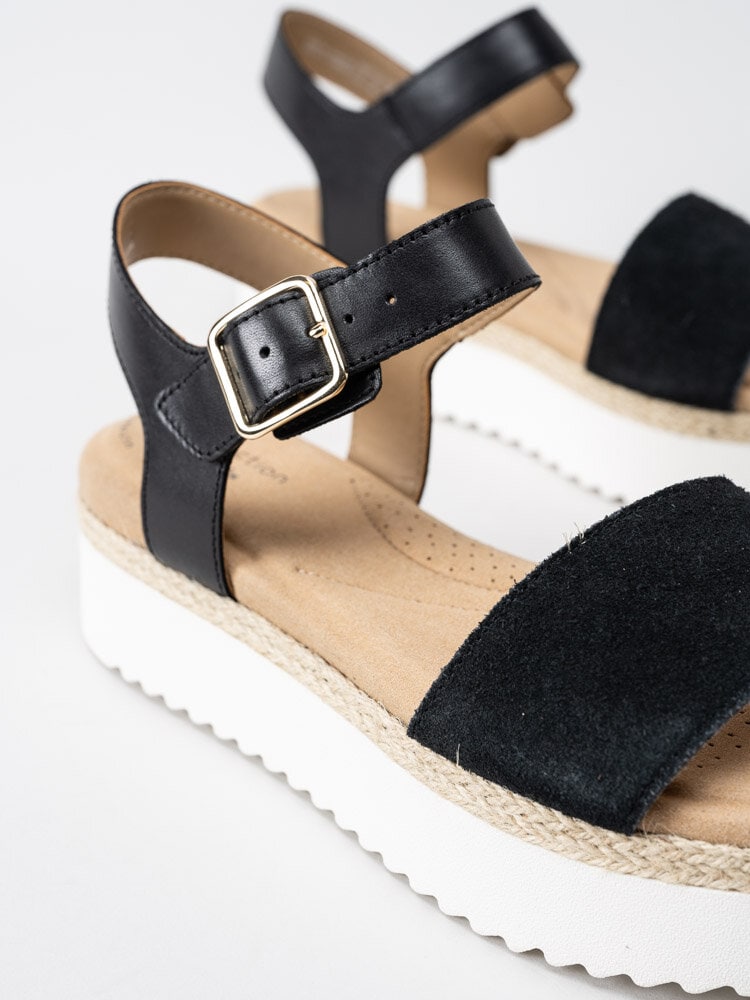 Clarks - Lana Shore - Svarta sandaler i skinn och mocka