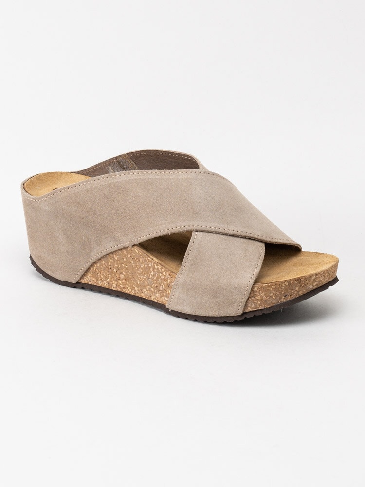Copenhagen Shoes - Frances - Beige kilklackade slip in sandaler i mocka