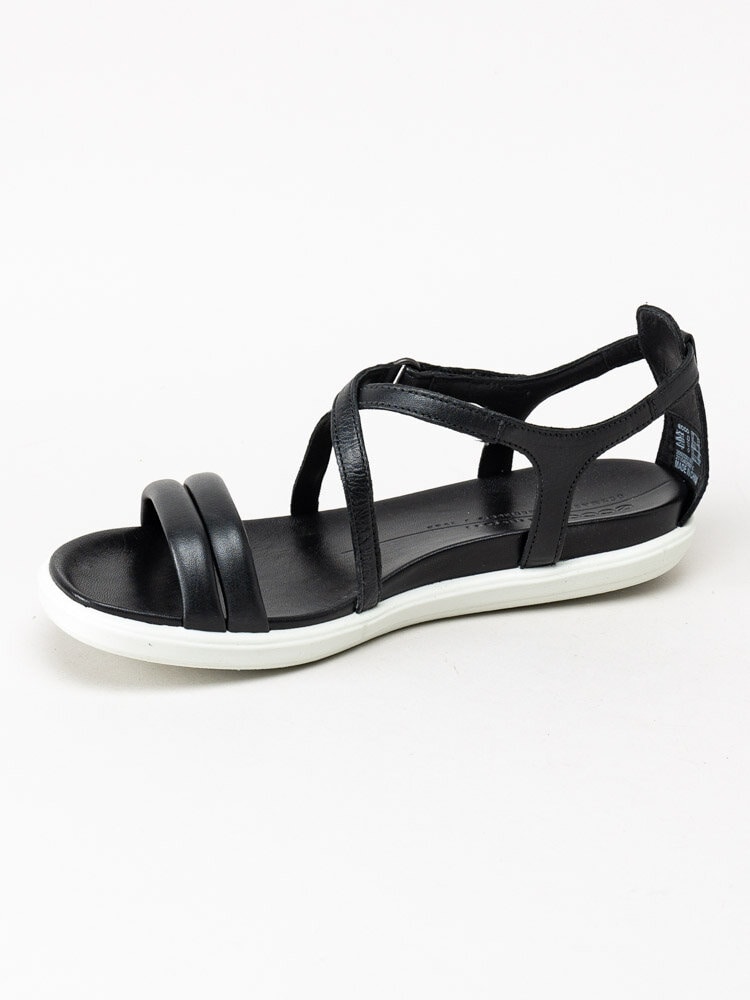 Ecco - Simpil Sandal - Svarta remsandaler i skinn