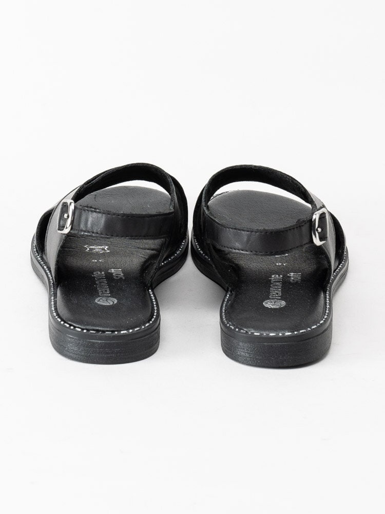 Remonte - Svarta sandaler i skinn