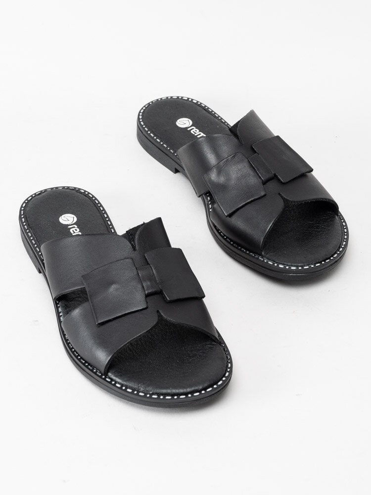 Remonte - Svarta slip in sandaler i skinn