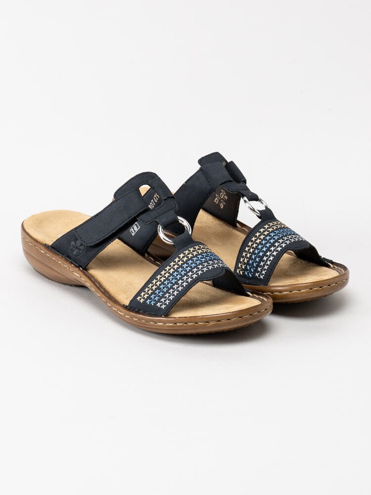 Rieker - Blå slip in sandaler