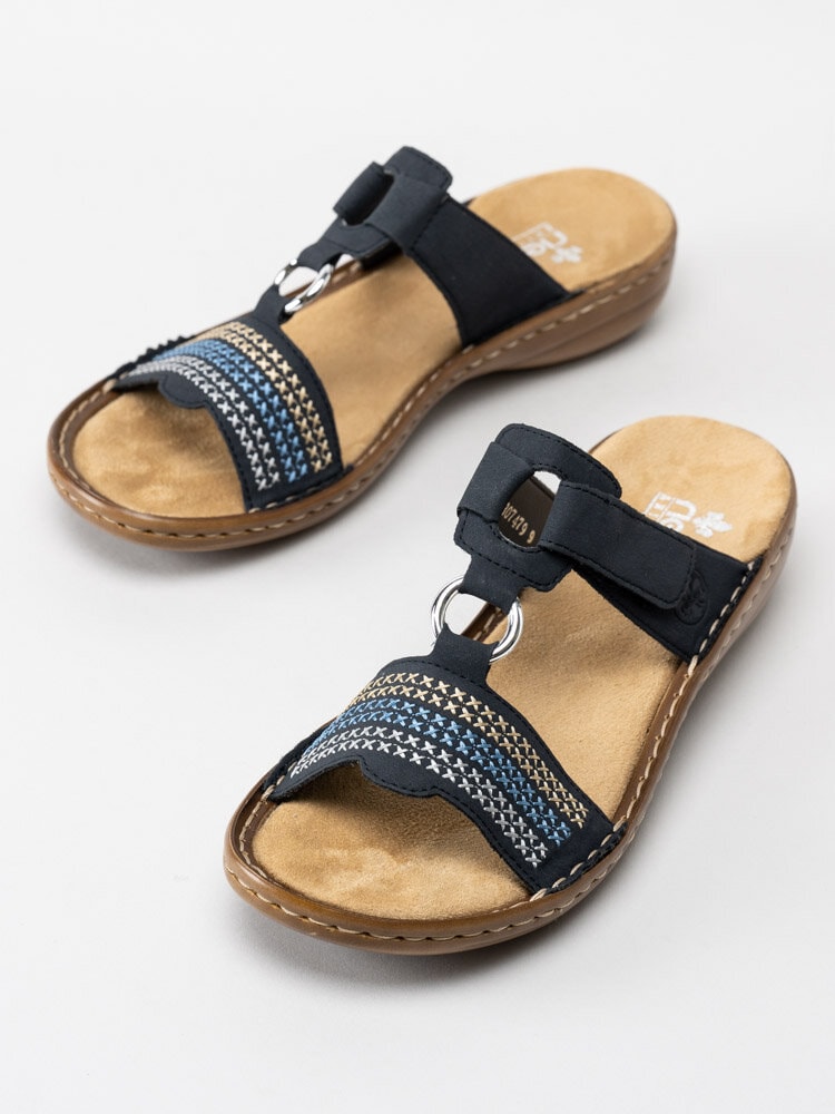 Rieker - Blå slip in sandaler