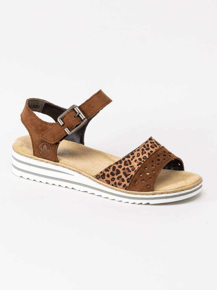 Rieker - Bruna sandaler med leopardmönster