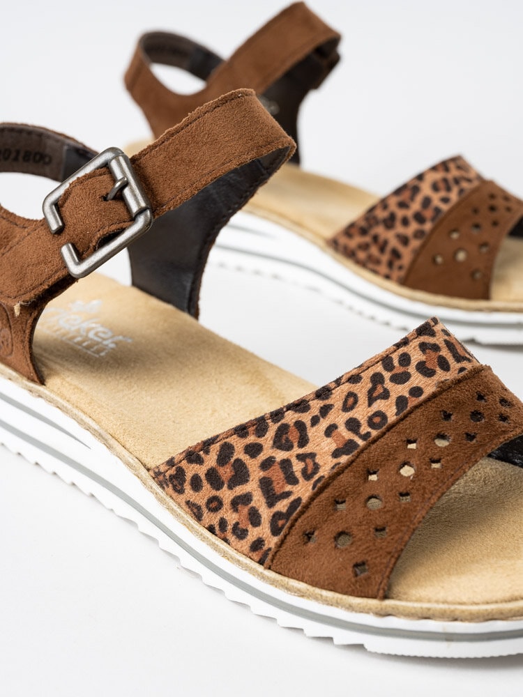 Rieker - Bruna sandaler med leopardmönster