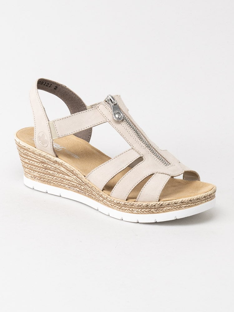 Rieker - Beige kilsandaletter med antistress