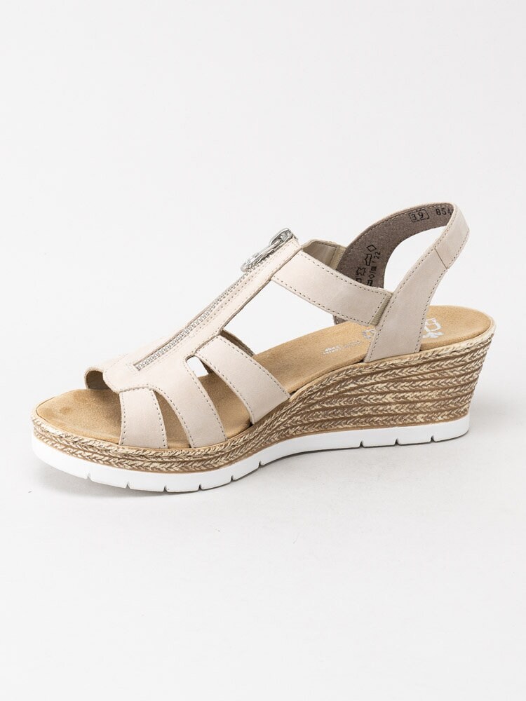 Rieker - Beige kilsandaletter med antistress