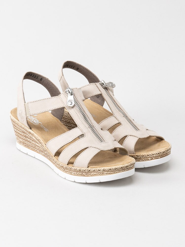 Rieker - Beige kilsandaletter med antistress