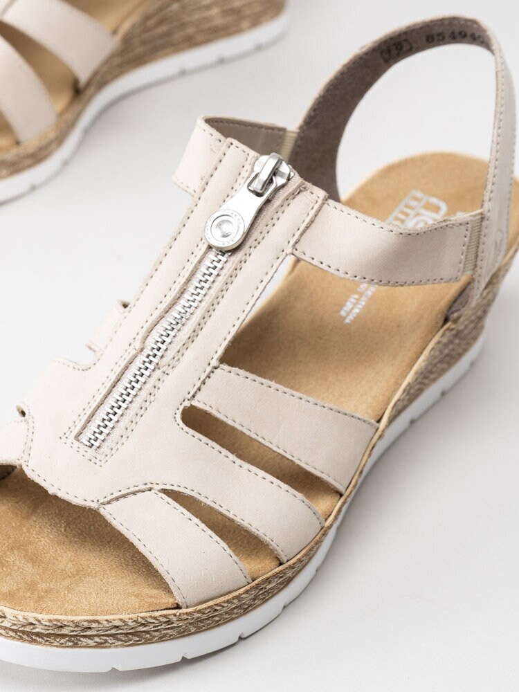 Rieker - Beige kilsandaletter med antistress