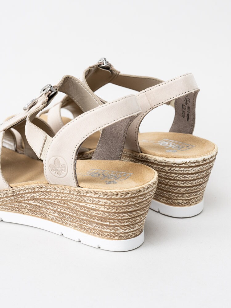 Rieker - Beige kilsandaletter med antistress