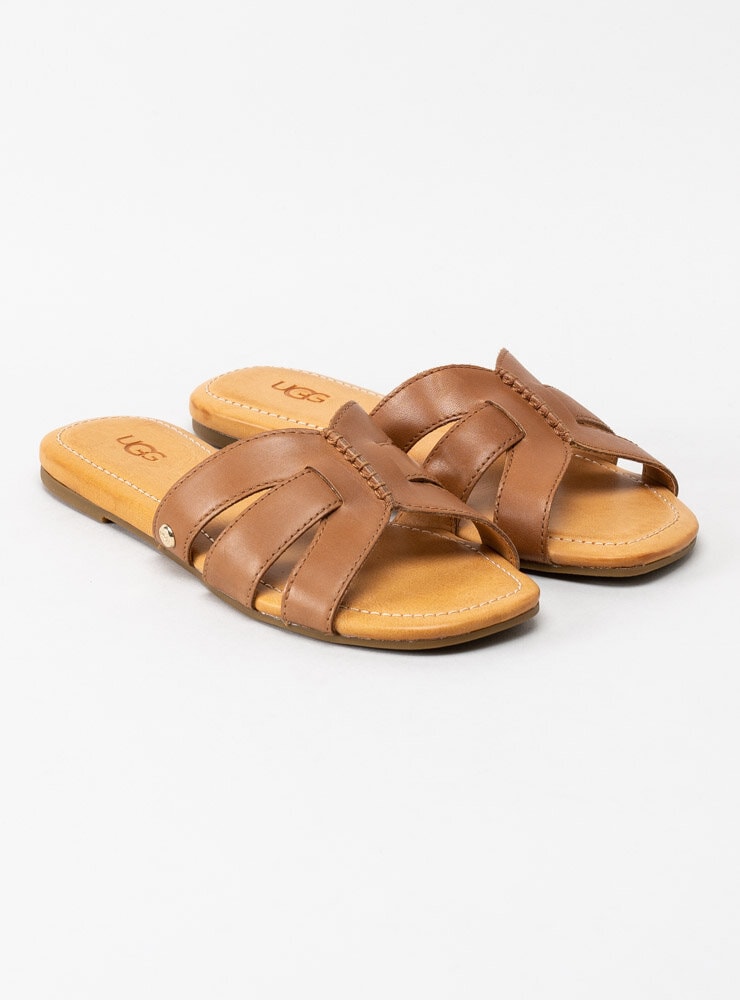 UGG - Teague - Ljusbruna slip in sandaler i skinn