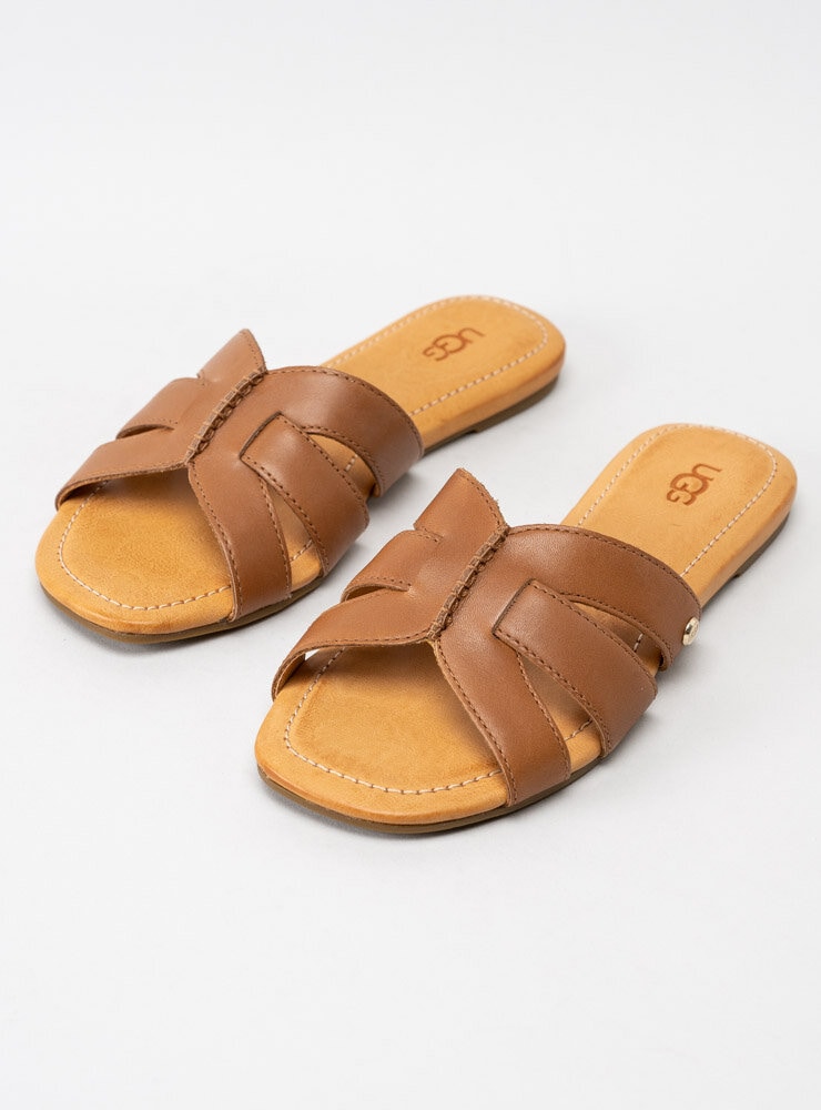 UGG - Teague - Ljusbruna slip in sandaler i skinn