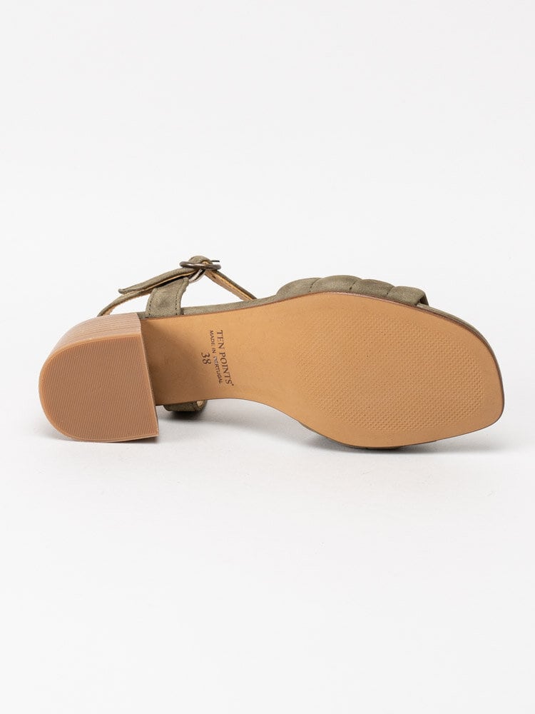 Ten Points - Milde - Khakifärgade sandaletter i nubuck