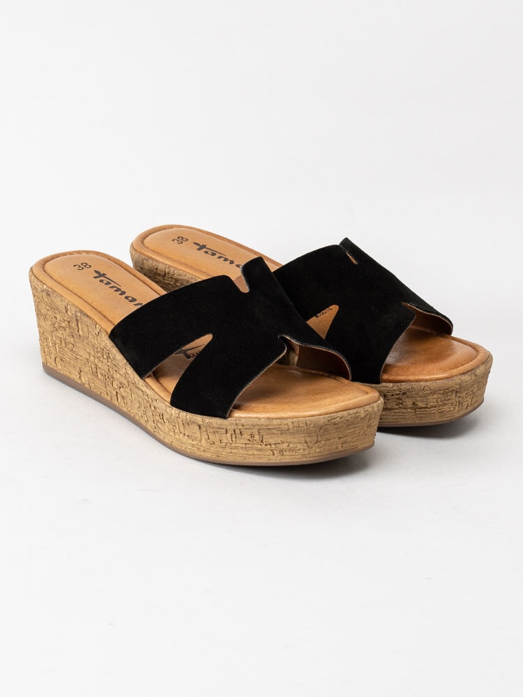 Tamaris - Svarta kilklackade sandaletter