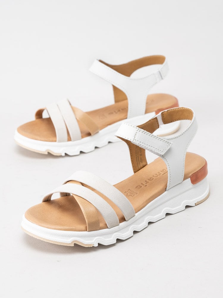 Tamaris - Vita sandaler i skinn