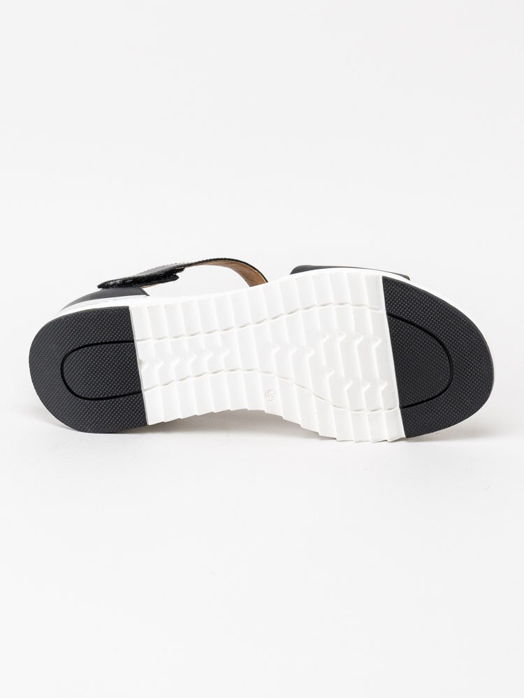Caprice - Svarta sandaler i skinn
