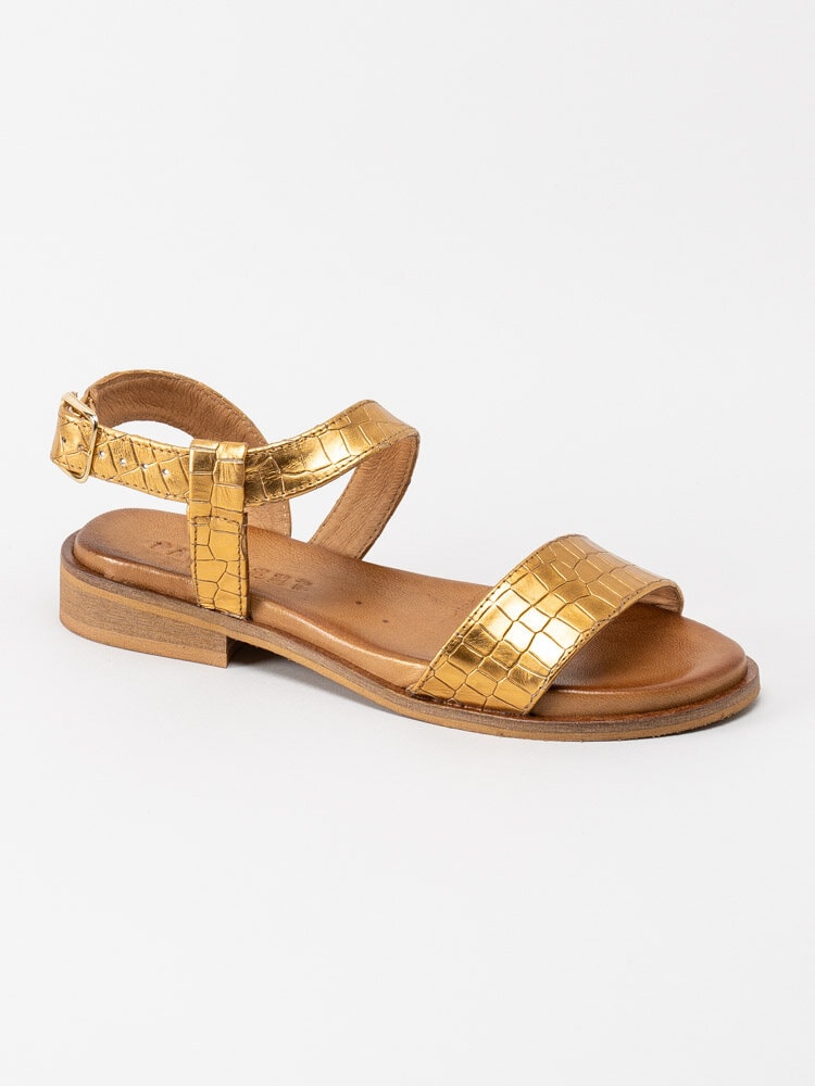 Pavement - Adeen - Guldiga sandaler med crocomönster