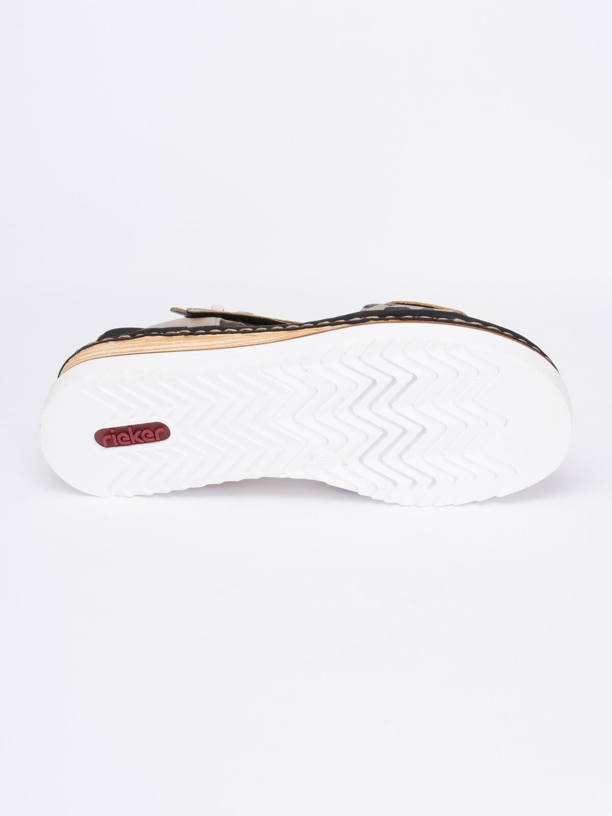 Rieker - Beige sandaler med djurprint