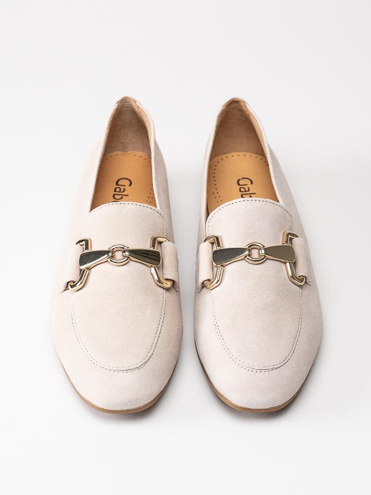 Gabor - Beige loafers med guldspänne