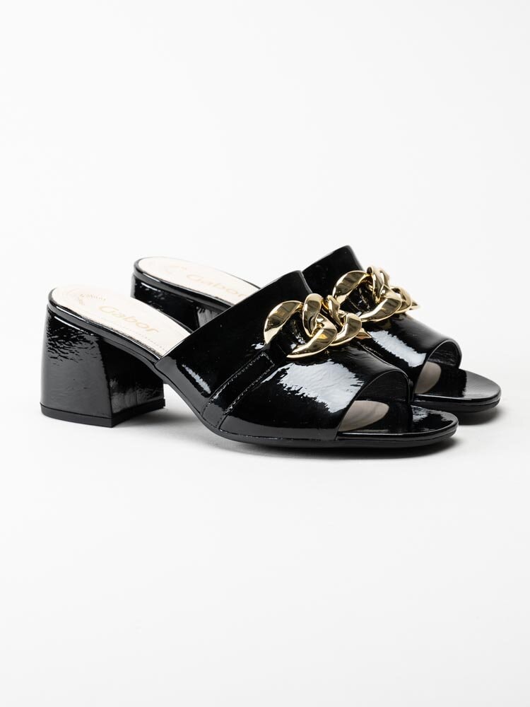 Gabor - Svarta slip in sandaletter i lack