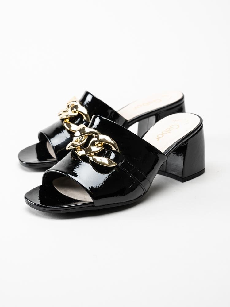 Gabor - Svarta slip in sandaletter i lack