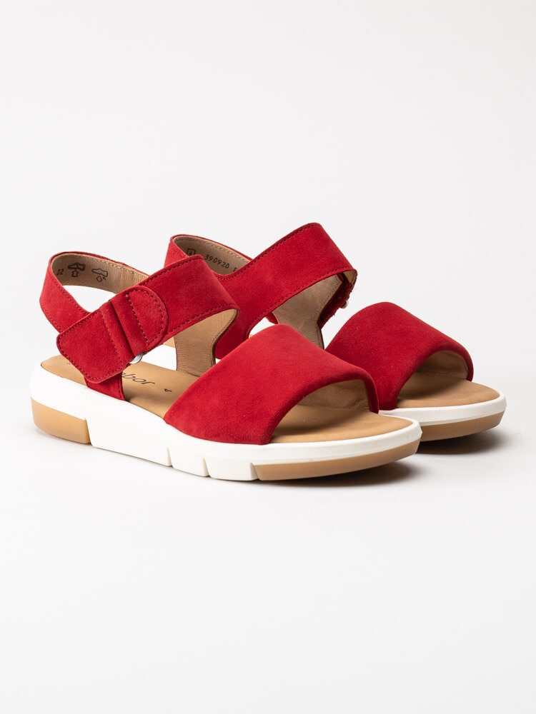 Gabor - Röda sandaler i mocka