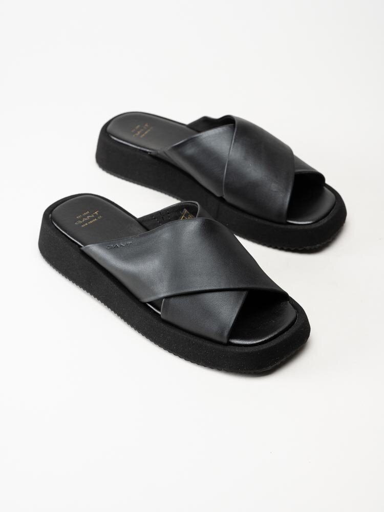 Gant Footwear - Florri - Svarta slip in sandaler i skinn