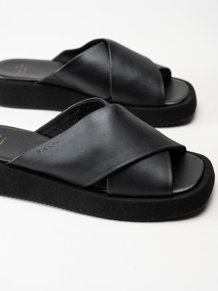 Gant Footwear - Florri - Svarta slip in sandaler i skinn