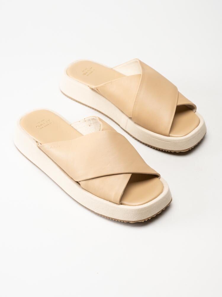 Gant Footwear - Florri - Beige slip in sandaler i skinn