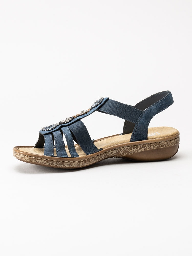 Rieker - Blå sandaler med pärldekoration