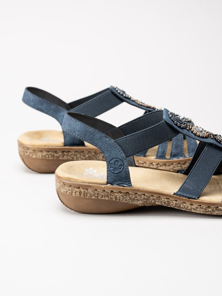 Rieker - Blå sandaler med pärldekoration