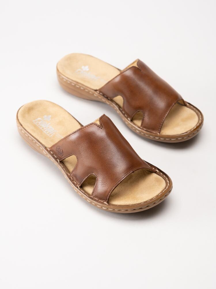 Rieker - Bruna slip in sandaler i skinn