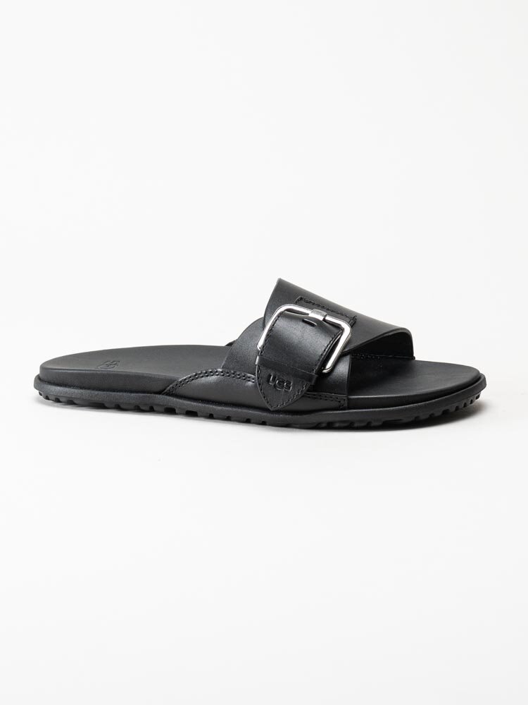 UGG - W Solivan Buckle Slide - Svarta slip in sandaler i skinn