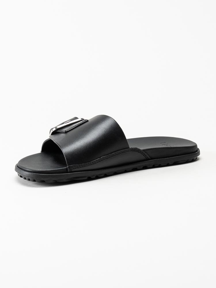 UGG - W Solivan Buckle Slide - Svarta slip in sandaler i skinn