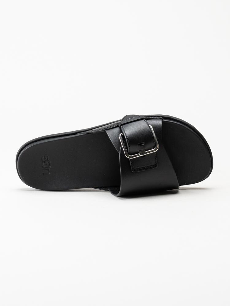 UGG - W Solivan Buckle Slide - Svarta slip in sandaler i skinn