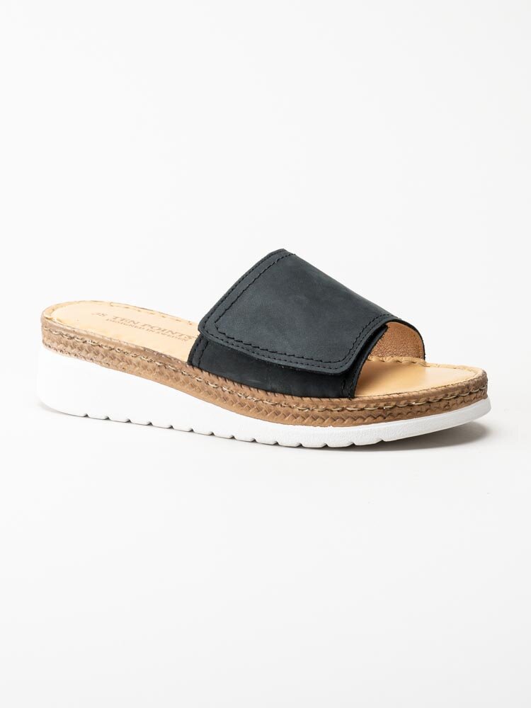 Ten Points - Malin - Svarta slip in sandaler i nubuck