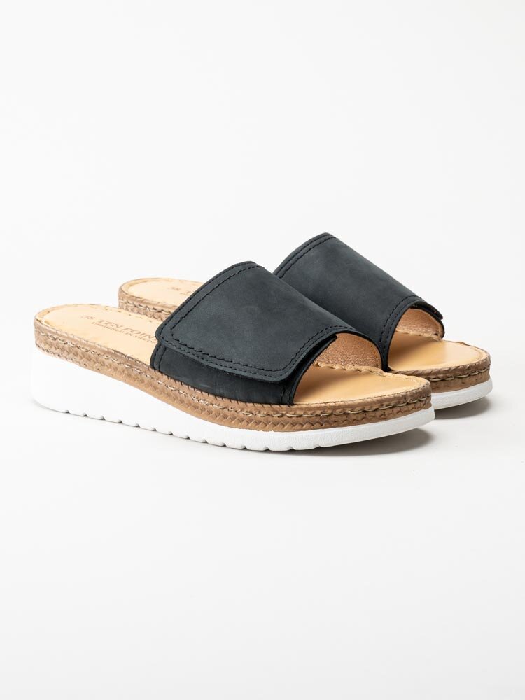 Ten Points - Malin - Svarta slip in sandaler i nubuck