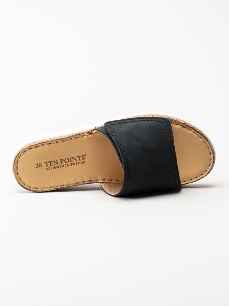 Ten Points - Malin - Svarta slip in sandaler i nubuck