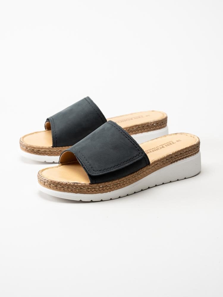 Ten Points - Malin - Svarta slip in sandaler i nubuck