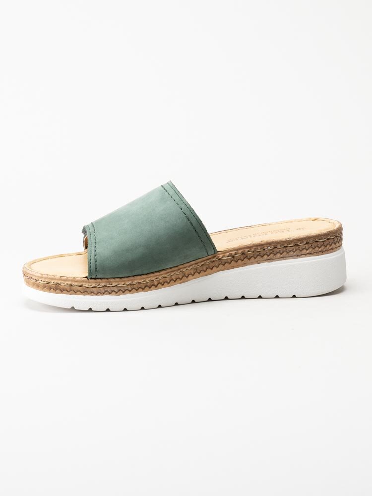 Ten Points - Malin - Gröna slip in sandaler i nubuck