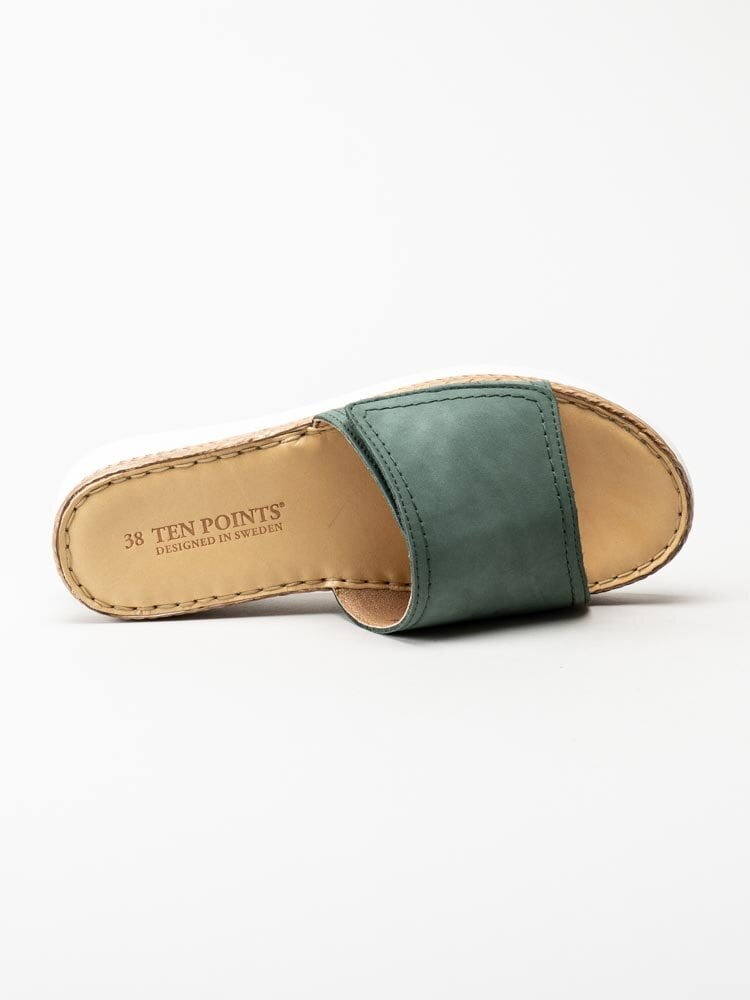 Ten Points - Malin - Gröna slip in sandaler i nubuck